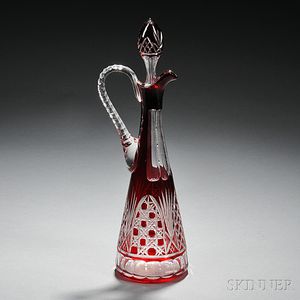 Ruby-to-Clear Glass Ewer