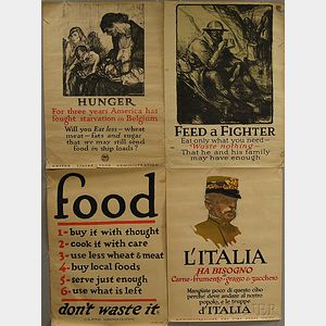 Four Rations-related WWI Lithograph Posters
