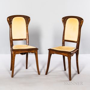 Pair of Art Nouveau Side Chairs Attributed to Emile Andre (1871-1933)