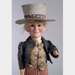 Bisque Head Uncle Sam Character Doll