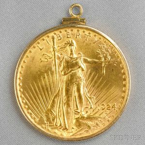 1924 American Eagle Twenty Dollar Gold Coin Pendant