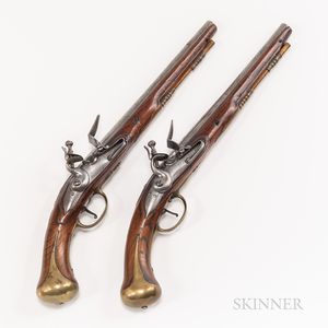 Pair of 18th Century Restocked Early French Dragoon Pistols
