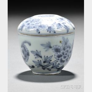 Blue and White Covered Bowl