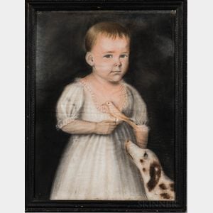 American School, Late 18th Century Portrait of Mary Louise Burrows, of Stonington/Mystic, Connecticut, area, Age 11 Months