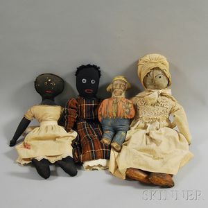 Four Cloth Dolls