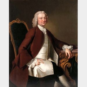Thomas Hudson (British, 1701-1779) Portrait of the Reverend Rhodes