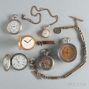 Five Watches and a Pocket Thermometer/Compass