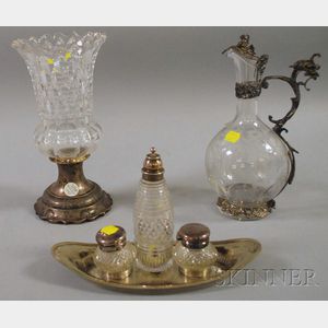 Four Silver-plated and Silver Table and Desk Items