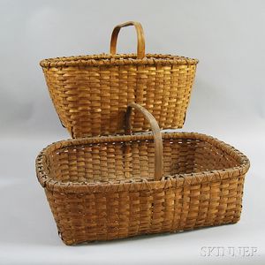 Two Rectangular Woven Split Baskets