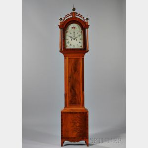 New England Mahogany Tall Clock