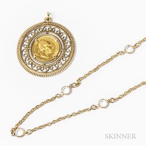 14kt Gold-mounted Austro-Hungarian Coin Pendant