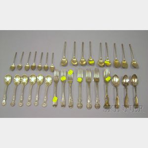 Group of Miscellaneous Sterling and Silver Plated Flatware