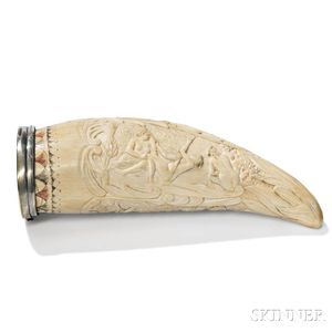 Carved Whale's Tooth Snuff Box