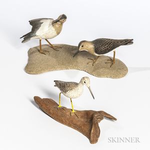 Mark Holland Carved and Painted Mounted Shore Birds
