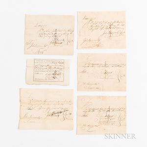 Six Connecticut Revolutionary War Pay Orders