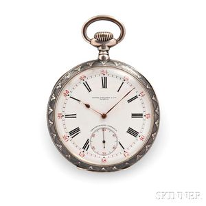 Patek Philippe Niello Silver Chronometro Gondolo Open-face Watch