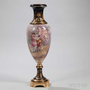 Gilt-bronze-mounted Sevres-style Porcelain Vase