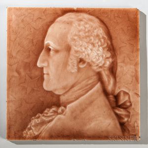 Beaver Falls Art Tile Co. Pottery Portrait Tile of George Washington