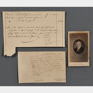 von Humboldt, Alexander (1769-1859) Autograph Note Signed, and Other Material.