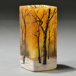Daum Winter Landscape Vase