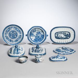 Nine Canton Export Porcelain Items