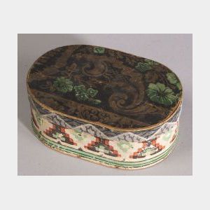 Small Oval Wallpaper-Covered Box