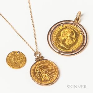 Three Gold Coin Pendants