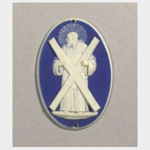 Wedgwood Dark Blue Jasper Dip Medallion of Jesus Christ