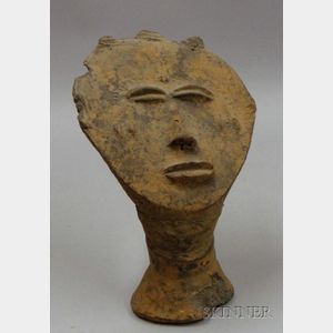 African Ceramic Head Figure