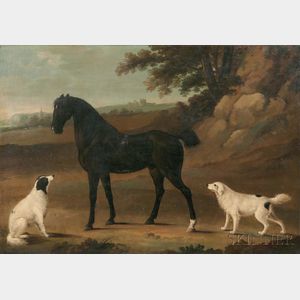 Charles Henry Schwanfelder (British, 1774-1837) Portrait of a Horse and Two Dogs