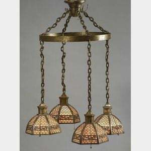 Bradley and Hubbard Five-Light Hanging Lamp