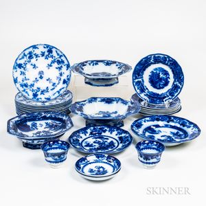 Group of Flow Blue China Tableware