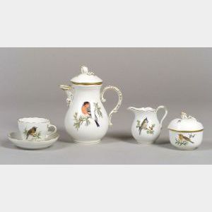 Nine Piece Meissen Porcelain Tea Set
