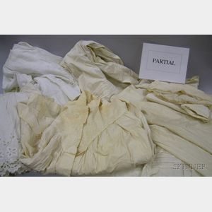 Two Boxes of 19th and Early 20th Century Mostly White Cotton Night Dresses, Under Clothes, and Petticoats