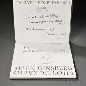 Ginsberg, Allen (1926-1997) Allen Ginsberg: Photographs , Signed.
