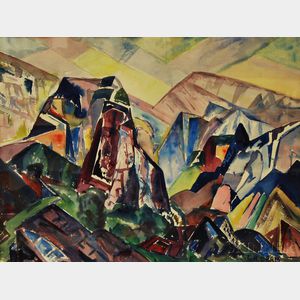 Leighton Cram (American, 1895-1981) Rocks and Quarry