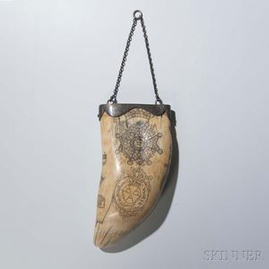 Scrimshaw Whale's Tooth with 32nd Degree Masonic Emblems