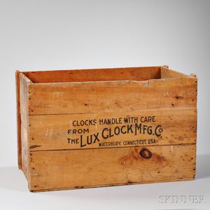 Pine Packing Crate from the Lux Clock Company