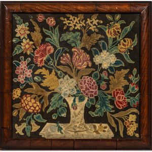 Needlework Picture of a Vase with Flowers
