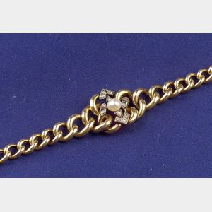 Antique 14kt Gold and Diamond Bracelet