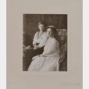 The Boisson and Eggler Workshop (St. Petersburg, Early 20th Century) Empress Alexandra Feodorovna and Tsarevich Alexei Nikolaevich, co