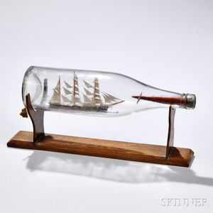 Ship in a Bottle on Stand