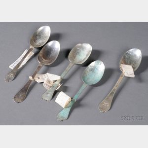 Five Early English Silver Spoons