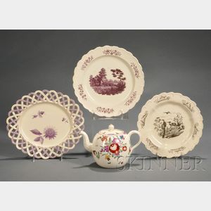 Four Creamware Table Items