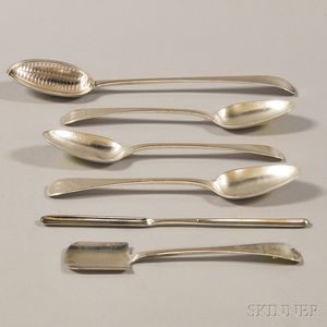 Six English Silver Serving Pieces