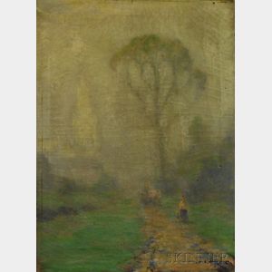 John Clifford Huffington (American, 1864-1929) Misty Path with Figure
