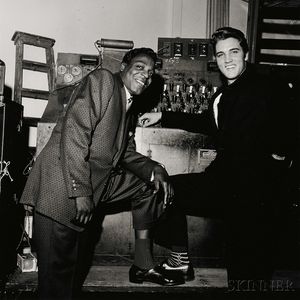 Ernest C. Withers (American, 1922-2007) Elvis Presley, Backstage with Brook Benton, WDIA Goodwill Review, Memphis