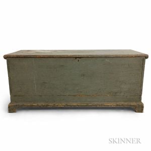 Blue/Gray-painted Pine Six-board Chest