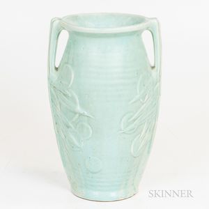 Green-glazed Studio Pottery Vase