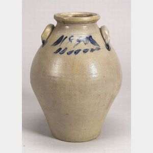 Cobalt Decorated Stoneware Jar